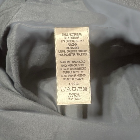 NWT LOFT Solid Blue/Grey Double Front Zip Shift Skirt - Picture 3 of 4